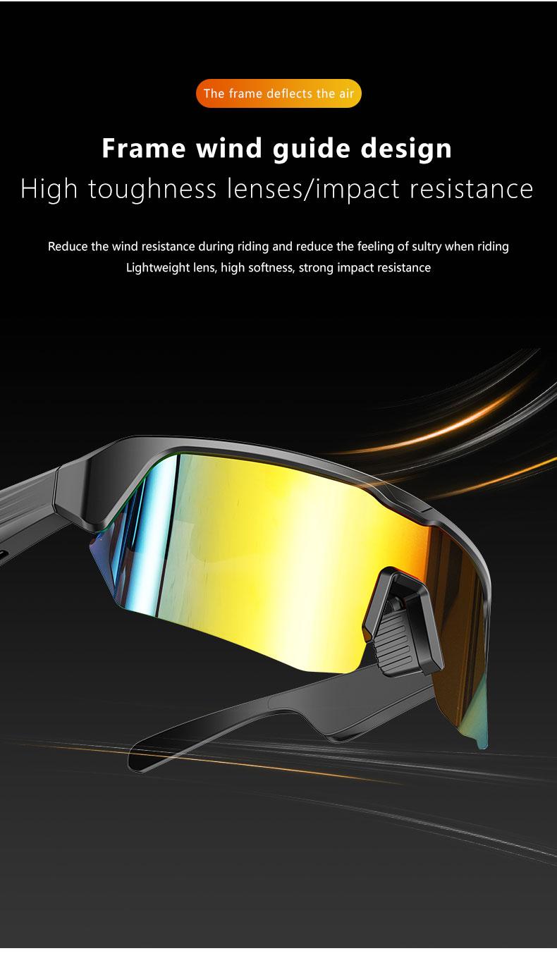Smart Bluetooth Sunglasses with Built-in Speakers, Wireless Music & Hands-Free Calls, Type-C Charging Audio Glasses for Driving, Cycling, Running & Outdoor Sports