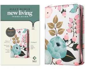 NLT Compact Zipper Bible, Filament Enabled (Cloth, Floral Garden, Red Letter) -- New Living Translation - Bible