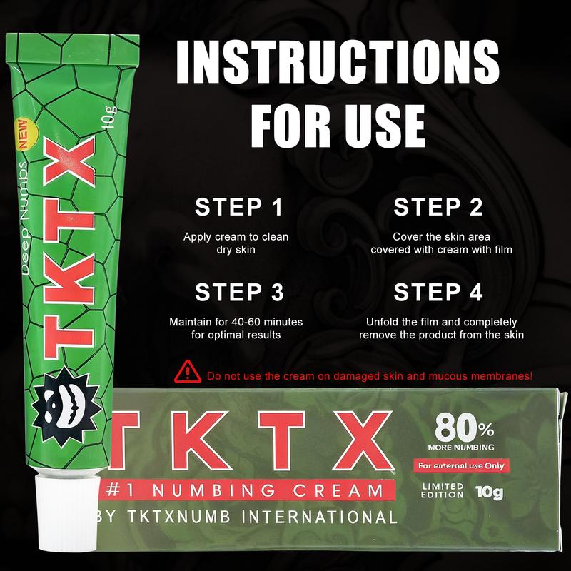 New style 80％TKTX Tattoo External Cream, Relief Cream for Tattoos, Waxing, Microneedling, Lecithin External Cream(10g) Cosmetic. Soreness Itching