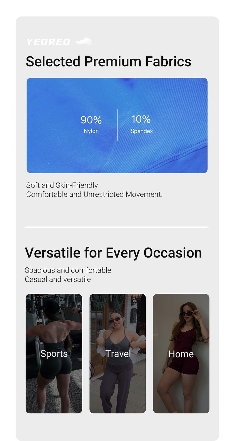 YEOREO SoftHue Impact Longline Strappy Top Women's Halter Workout Tank Tops Backless Gym Longline with Adjustable Strap