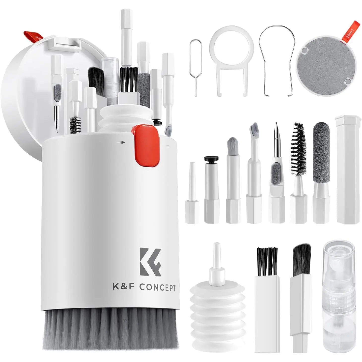 K&F CONCEPT 20-in-1 Keyboard Cleaning Kit, Multifunctional Electronic Device Cleaner with Camera Lens Care, for iPhone, MacBook, Camera Screens K&F CONCEPT 20-in-1 Keyboard Cleaning Kit, Multifunctional Electronic Device Cleaner with Camera Lens Care, for iPhone, MacBook, Camera Screens