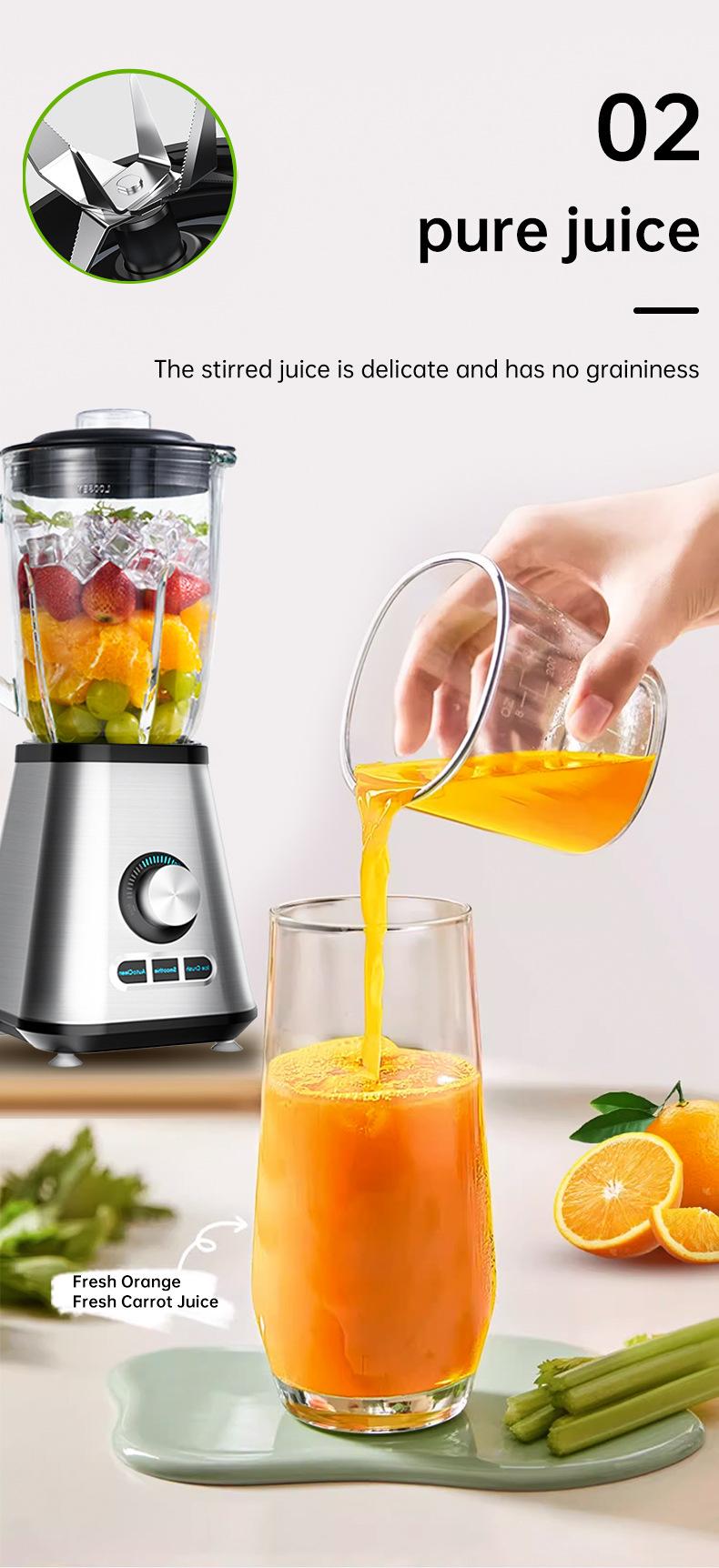 Blender Cup 1200W & Grinder Combo 30,000 RPM Powerful Motor Smoothie Kitchen Countertop Blender 1.5L Large Capacity Smoothie & Grinder Combo Crushes Ice for Cold Drinks, Fruit Purees, Milkshakes, Juices
