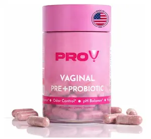 PRO-V Women's Prebiotic & Probiotic Blend - 6 Probiotic Strains, XOS, Cranberry Extract for pH Balance, Odor Control & Gut Health - 30 Capsules - Healthcare