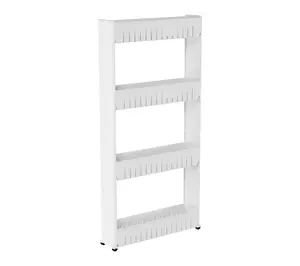 Lavish Home 4-Tier Rolling Cart Narrow-Space Slide-Out Storage
