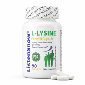 Listensnow Lysine Growth Capsules - L-LYSINE & Calcium Blend for Enhanced Bone Development and Stature Support - Natural Supplement