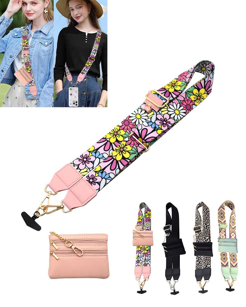 Clip and Go Strap for Phone With Wallet Crossbody,Phone Lanyard crossbody and Phone Strap crossbody, Phone strap With Wallet ,Phone Strap crossbody with zipper pouch wallet ,Adjustable Mobile Phone strap Gift for Valentine's Day