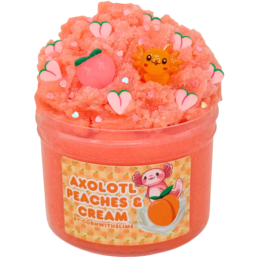 Axolotl Peaches & Cream 8oz Slime Icee Texture Scented Peaches & Cream Not Edible