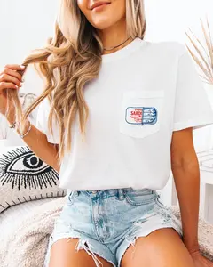 Comfort Colors Unisex Pocket T-Shirt | Sardines & Salmon Fish Graphic, Lake Beach Nature Tee