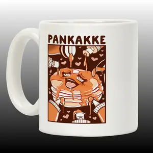 Pankakke Ahegao Anime Meme Mug, Dirty Adult Humor Food Pun Coffee Cup, Lewd Otaku Weeb Gift Tea Cup