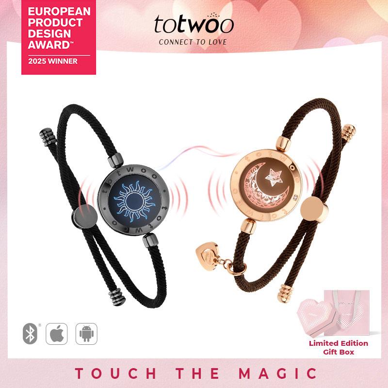 totwoo Long Distance Touch Bracelets with Sun&Moon Functional Love Connect Couple Gifts For Boyfriend or Girlfriend or your Family