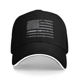 Corrections Officer Thin Silver Line American Classic Dad Cap for Men Women Adjustable Trucker Caps Snapback Golf Hat Sports Casual Hats Classic Plain Hats