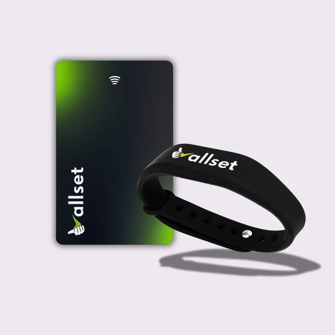Allset Starter Bundle (No Subscription Needed) - Smart Digital Business Card + Band - Tap to Share NFC - iPhone & Android - No App or Subscription Required