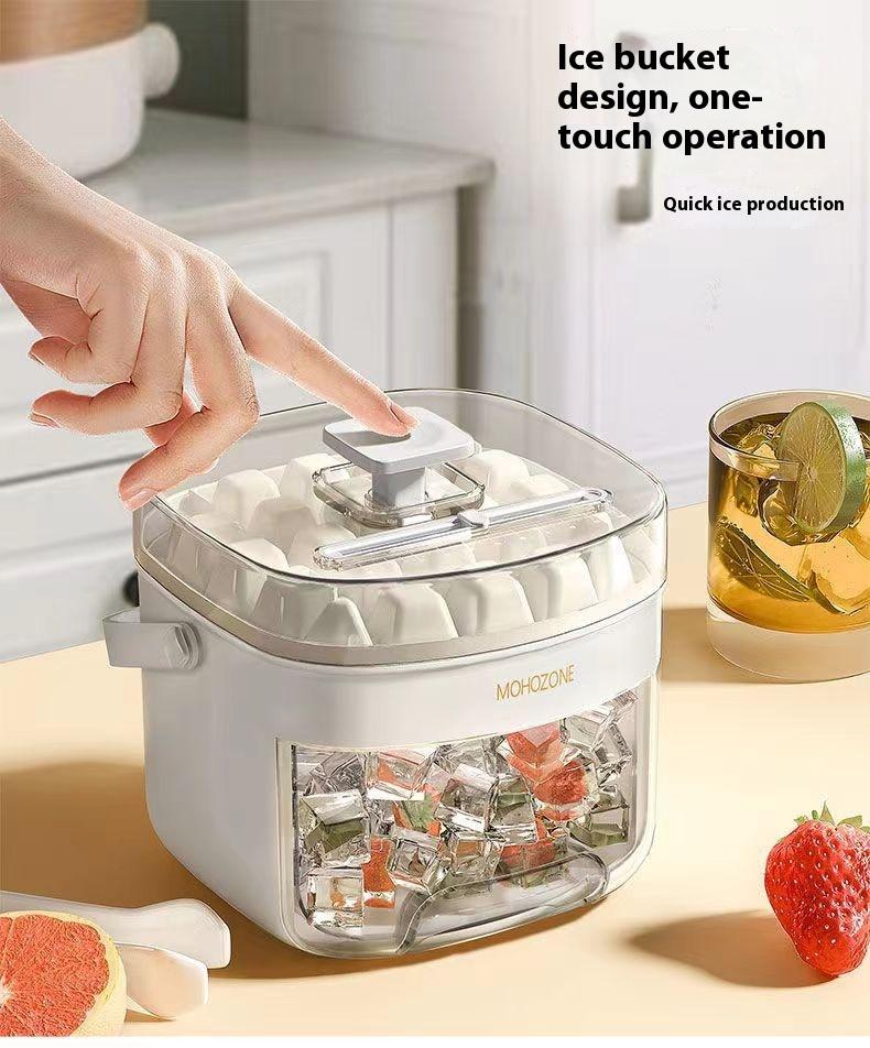 Press-type Convenient Outdoor Portable Ice Tray Large Capacity Ice Bucket 48 Extra-Large Ice Maker Food Grade Plastic Storage Tray Essential Kitchen Gadget