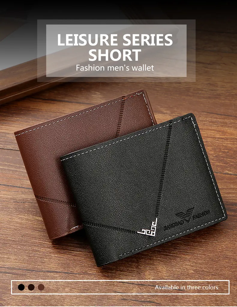 GOODBEE New Men's Wallet – Compact, Minimalist, and Stylish Cardholder for Young Men, Featuring Multiple Card Slots, Plain Texture, Horizontal/Vertical Design, and Embossed Leather