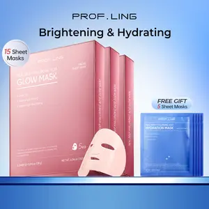 [Bundle For Livestream Only] REAL DEEP HYALURONIC ACID GLOW MASK - Brightening Face Mask with Brrigredo Oxygen Complex & Full-Molecular HA - Antioxidant Treatment for Dull, Tired Skin - Improves Skin Texture & Radiance - 5 Pack