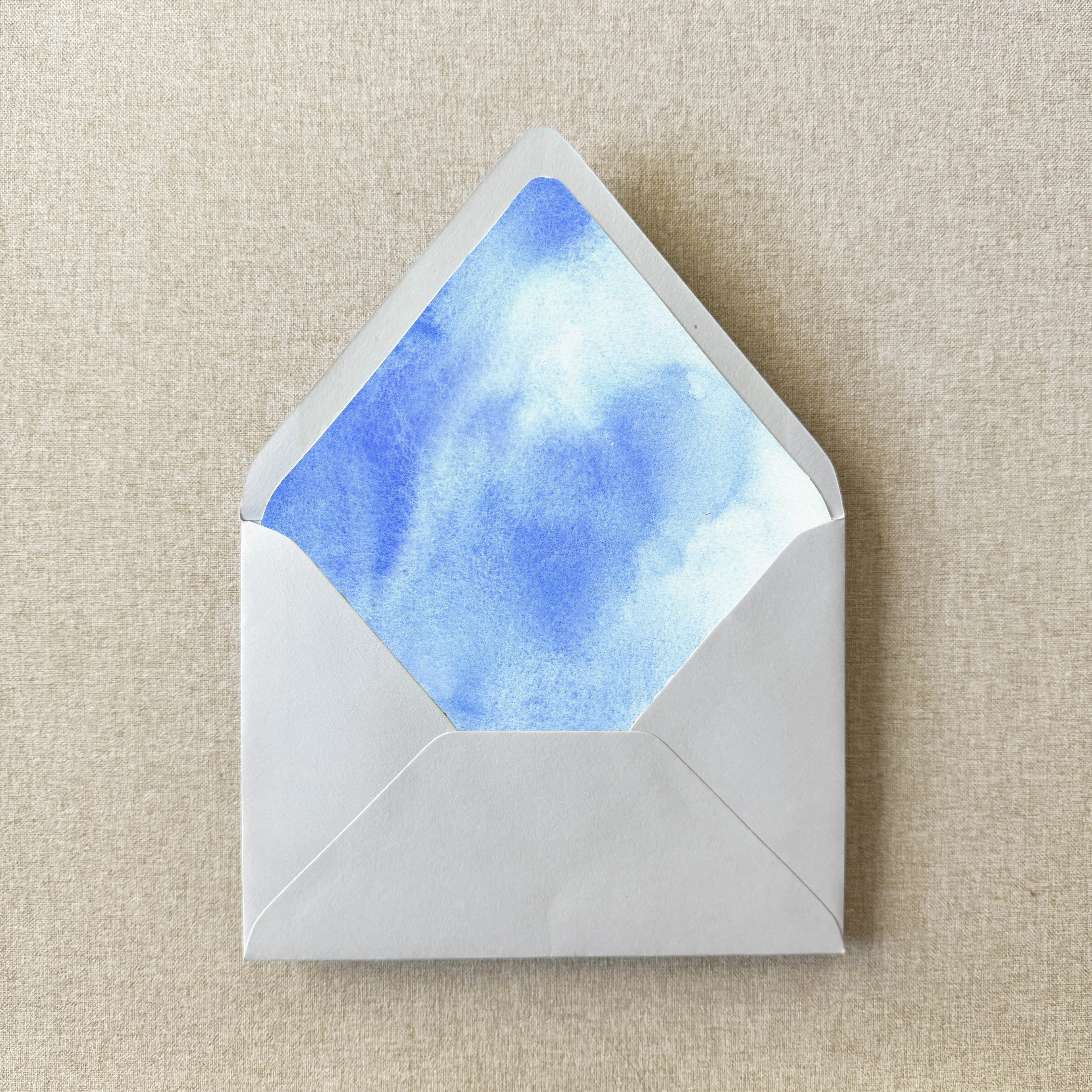 Blue Watercolor Envelope Liner | Euro Flap | Set of 10