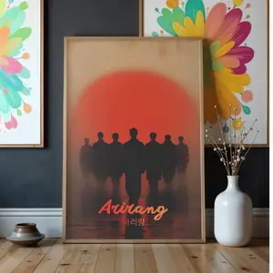 Bangtan Inspired Tour Poster Arirang World Tour Art Print, Abstract Band Illustration Wall Art for K-Pop Fans