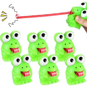 12 Pcs Rubber Frog Toys Tongue Sticking Out Novelty Relief Squeeze Toys Frogs Stress Screaming Party Favors Decor Passover Frog Stress Ball for Adults Passover Gifts Decompression Relief