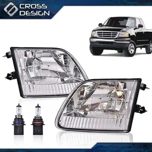 CROSSDESIGN Headlight 97-99 F-250 97-20 Expedition Lamp Left&Right Fit For 97-03 Ford F-150