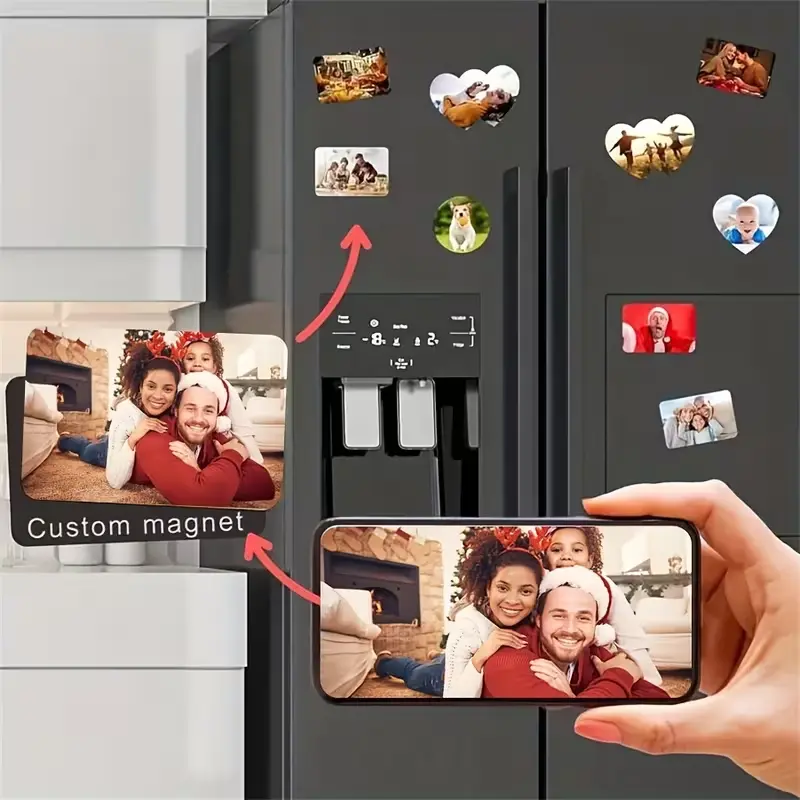 Turn your fridge into a personal gallery! Custom photo fridge magnets for daily joy Aesthetic kitchen must-have  Custom fridge magnets to brighten up your everyday!