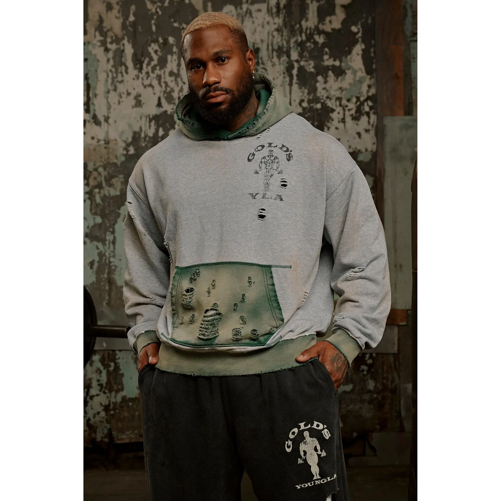 5168 - Gold's Iron Legacy Distress Hoodies