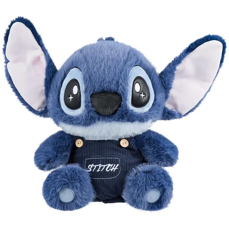 Disney Stitch Series No 12 Stitch Sitting Doll Adorable Hoodie & Overalls Styles 14“ Soft Plush Toy for Kids & Adults Perfect Gift，Birthday Gift,Holiday Gifts Women's Day gifts Stuffed Animal