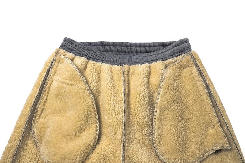 2-pack unisex warm casual long pants, featuring a versatile casual style, fleece lining for extra warmth and thickness, windproof and cold-resistant, durable and wrinkle-free, perfect for autumn and winter activities at school or outdoors Beige Sport