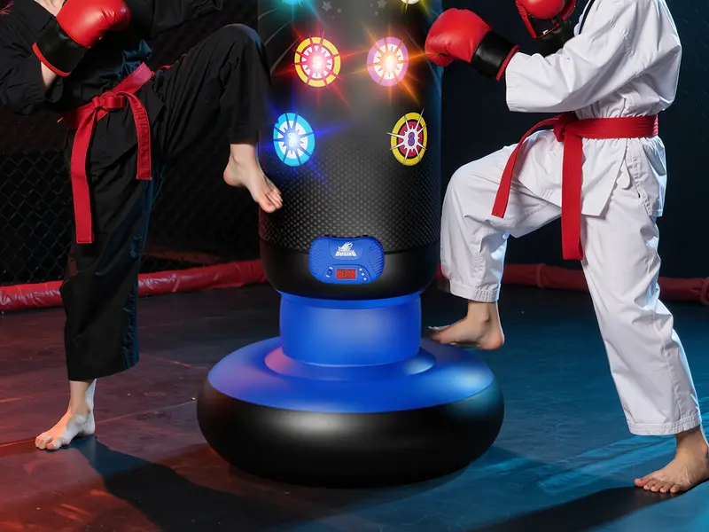 HopeRock Interactive Kids Boxing Bag Music and Light, 4 Game Modes, Scoring Feature, Practice Karate and Taekwondo, Perfect Birthday Gift for Boys and Girls 4-12