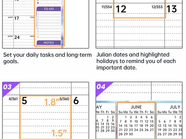 NiHome 2026-2027 Large Wall Calendar with DIY Stickers & Adhesive Hooks, 14.8"x11.5" 18-Monthly Wall Calendar Jan. 2026-Jun. 2027, Detailed Planning Sections, Thick Paper & Robust Metal Wire Binding