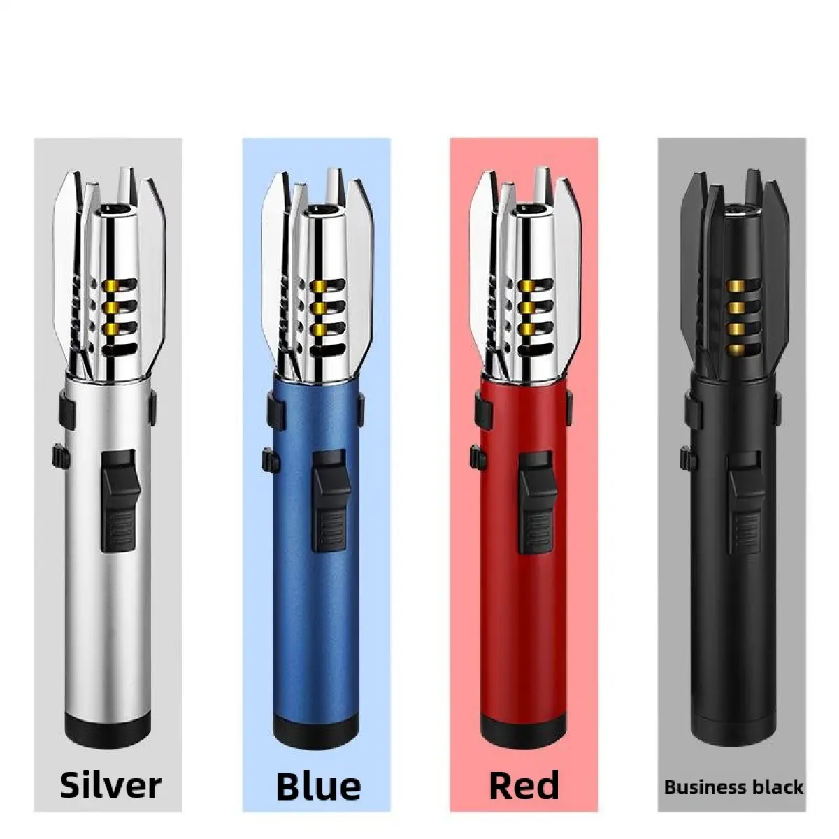 Professional Windproof Butane Welding Torch Gun Lighter for Camp Kitchen, Camping & BBQ Use – Works on Ceramic, Metal Surfaces & BBQ Charcoal, No Fuel Included, Windproof Torch Lighter, Outdoor Camping, Metal Body, Compact, 205X30x30mm, Alloy Metal Gun He