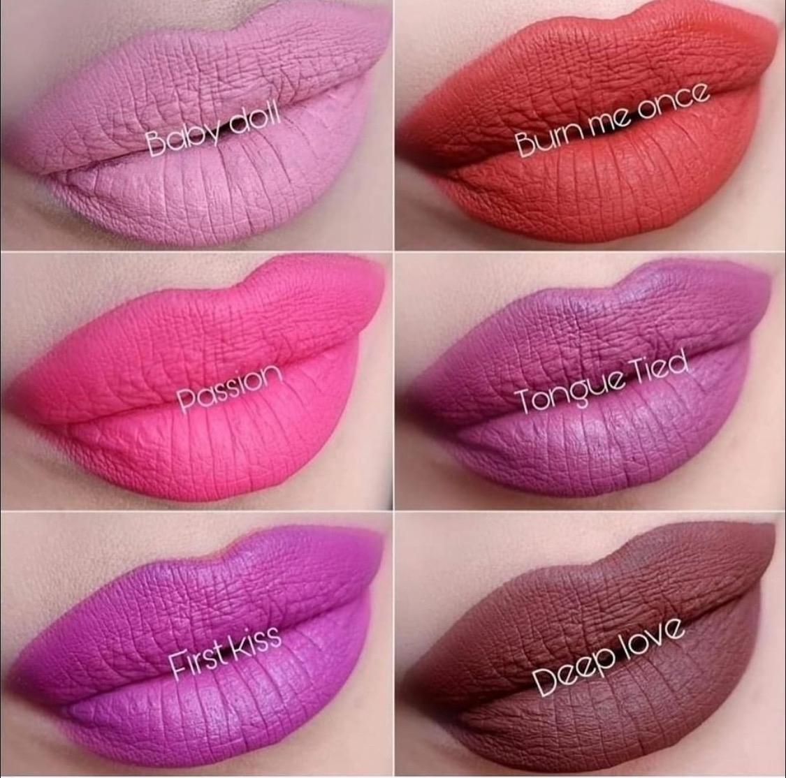 Matte Liquid Lipstick 8hr - New 6 Shade Set - Vegan - Organic - Matte