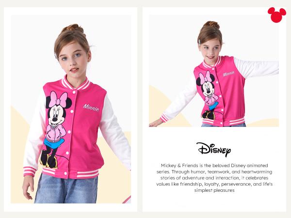 Disney Minnie Mickey Stitch Princess Frozen Elsa Marvel Jacket Lightweight Coat Button-Up Color Block Sweatshirt for Kids 2-14 Years Disney Minnie Mickey Stitch Princess Frozen Elsa Marvel Jacket Lightweight Coat Button-Up Color Block Sweatshirt for Kids 2-14 Years
