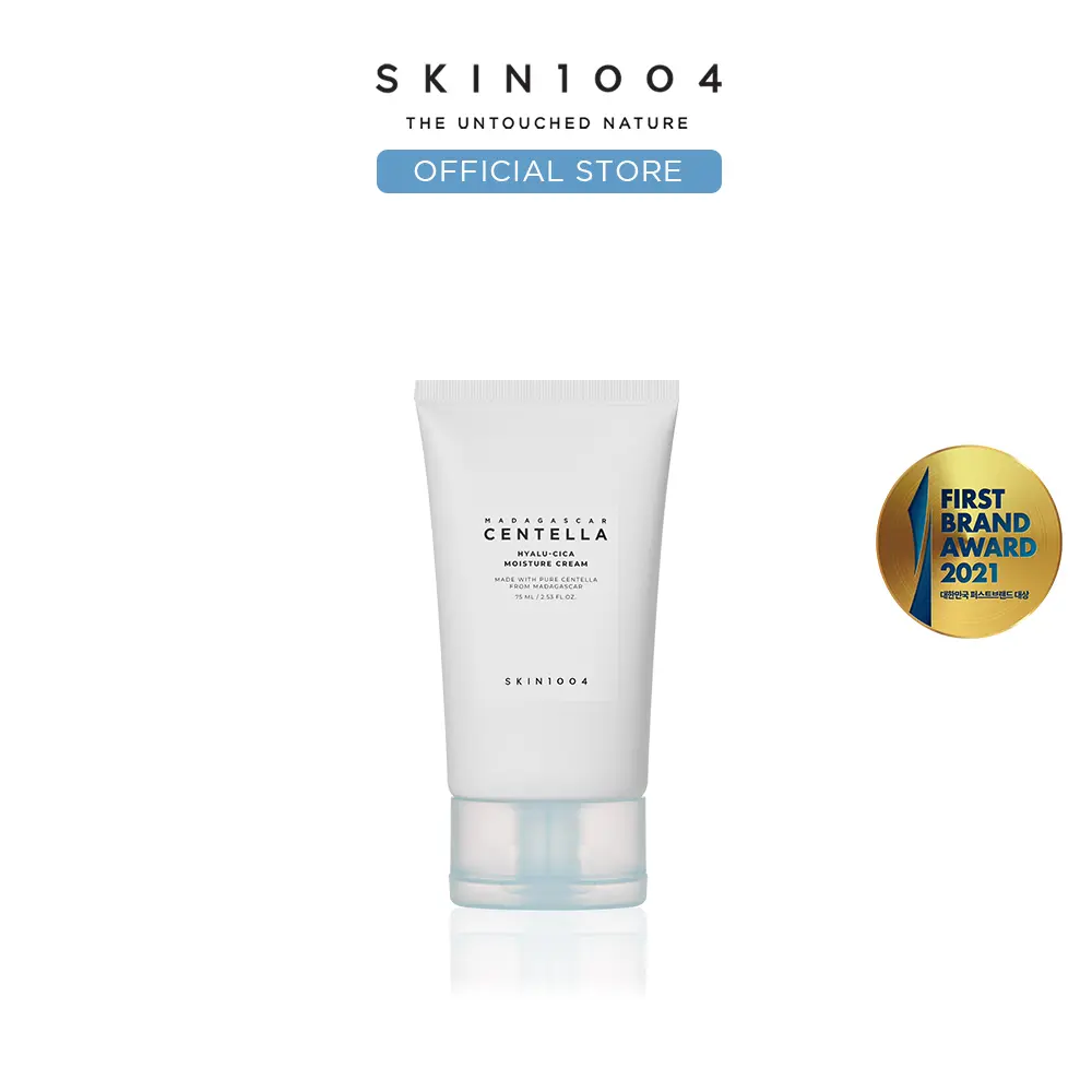 SKIN1004 Madagascar Centella Hyalu-Cica Moisture Cream 75ml - Hyaluronic Acid for Sensitive Skin, 100 Hours Hydration, Plant Collagen, Natural Fragrance, Daily Hydrating & Soothing Formula