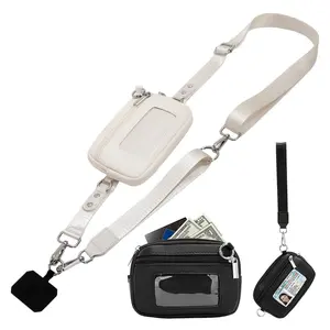 Adjustable Phone Lanyard Crossbody Strap 360° Rotatable Tether Tabs Clip and Go Strap for Phone with Wallet Crossbody