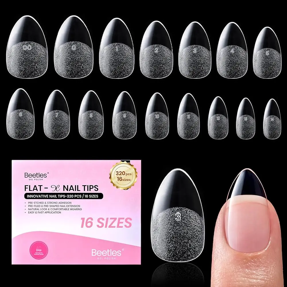 Short Almond【Only Tips】Flat-X 16 Sizes 320 Pcs