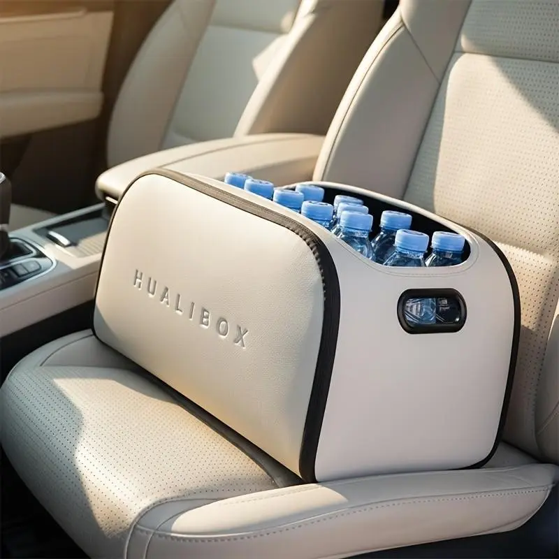 Luxury Premium Leather Car Organizer And Storage Box, Front Passenger Large Opening, Trunk Large Capacity Organizer, Multi-Functional Car Storage, Car Interior Organizer, Auto Interior Organizers, Fits Various Models