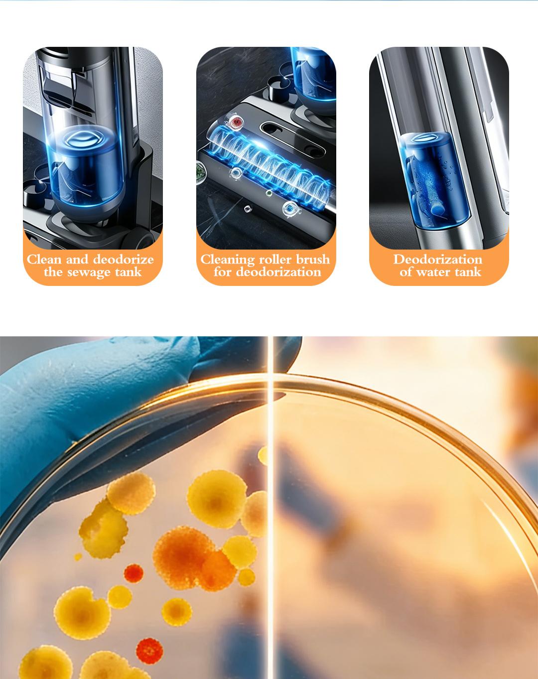 SOPAMI Floor Cleaning Tablets - Safe for Wood Tile Marble Quick Dry No Residue 12 Tablets Lemon Scent