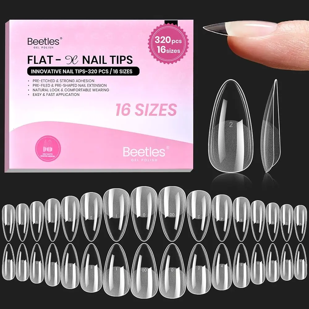 Medium Almond【Only Tips】Flat-X 16 Sizes 320 Pcs