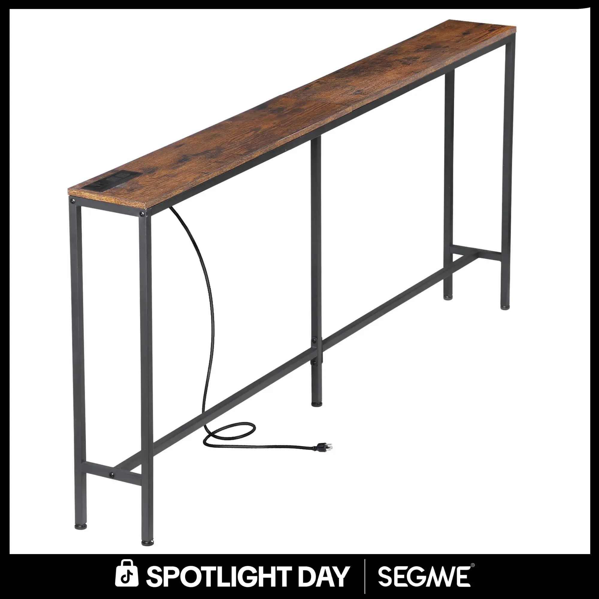 Segawe 70-Inch Narrow Wood Rectangular Console Table - Quick-Setup Indoor Furniture with Power Outlets, Charging Station, for Entryway, Living Room, House Decor, Aesthetic Room Decor,dorm essentials,home decor