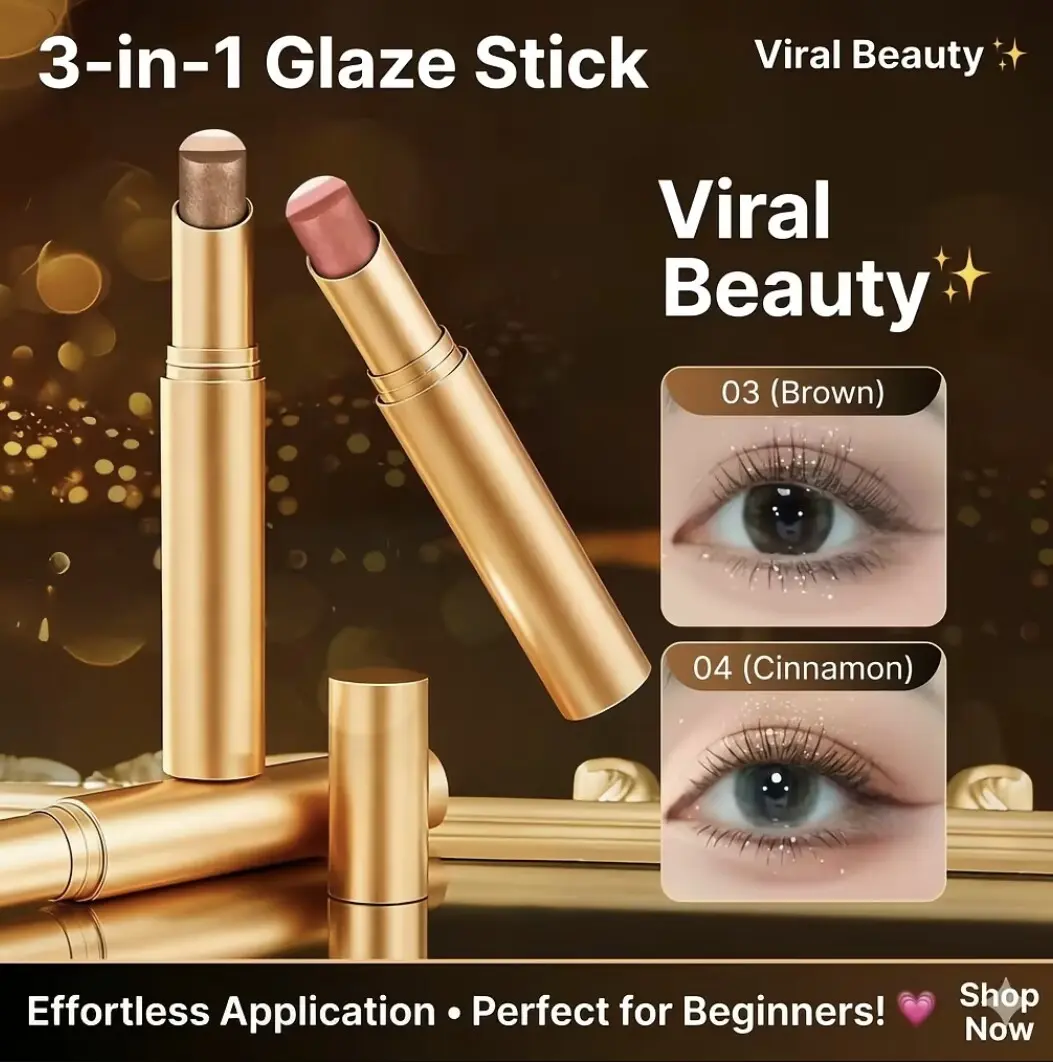 Women's 3 PCS 3-Color Creamy Eyeshadow Sticks - Waterproof, Smudge-Proof, Long-Lasting Fine Shimmer Brownish Orange Cosmetic Eye Makeup Product for Daily Use, Portable Glitter Option，Waterproof cream eyeshadow stick，Beginner eyeshadow stick Smooth