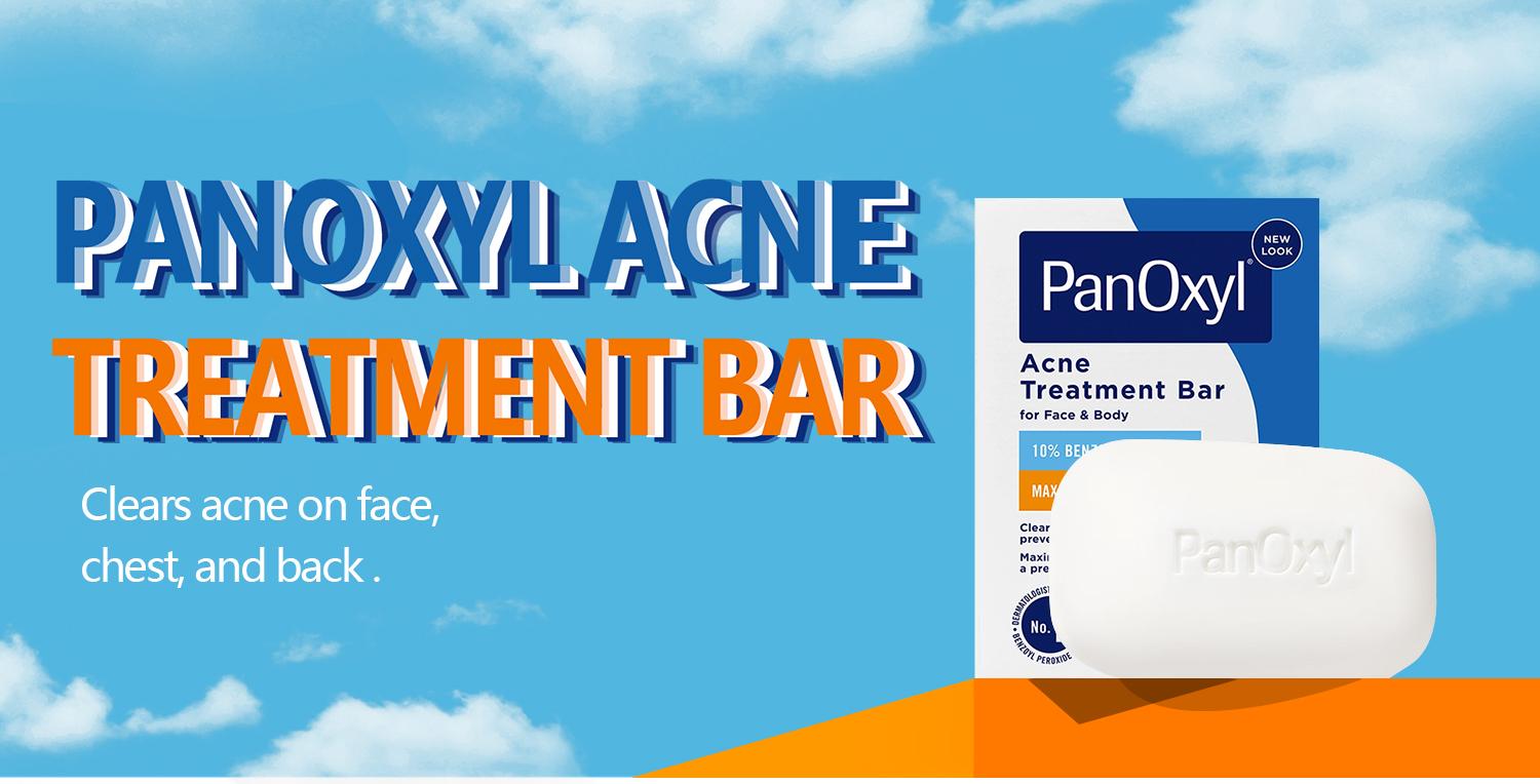 [PanOxyl official] PanOxyl Acne Treatment Bar Soap with 10% Benzoyl Peroxide, Maximum Strength for Face, Chest and Back - Skincare, 4 oz Clear Daily Cleanser