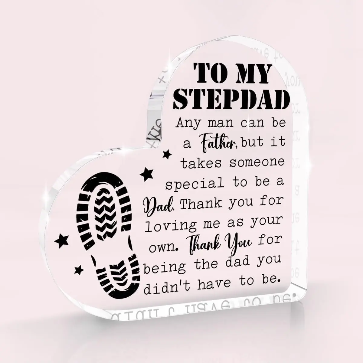 Stepdad Gifts,Step Dad Gifts from Daughter Son,Gift for Stepdad,Valentine's Day Gift,Christmas Birthday Valentines Father Day Gifts Acrylic Heart Sign for Stepfather Bonus Dad