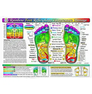 Rainbow® FOOT Reflexology/ Acupressure Massage CHART in the Inner Light Resources Rainbow® Cards & Charts Series. 8.5 x 11 in; 2-sided (Small Poster/ Large Card)