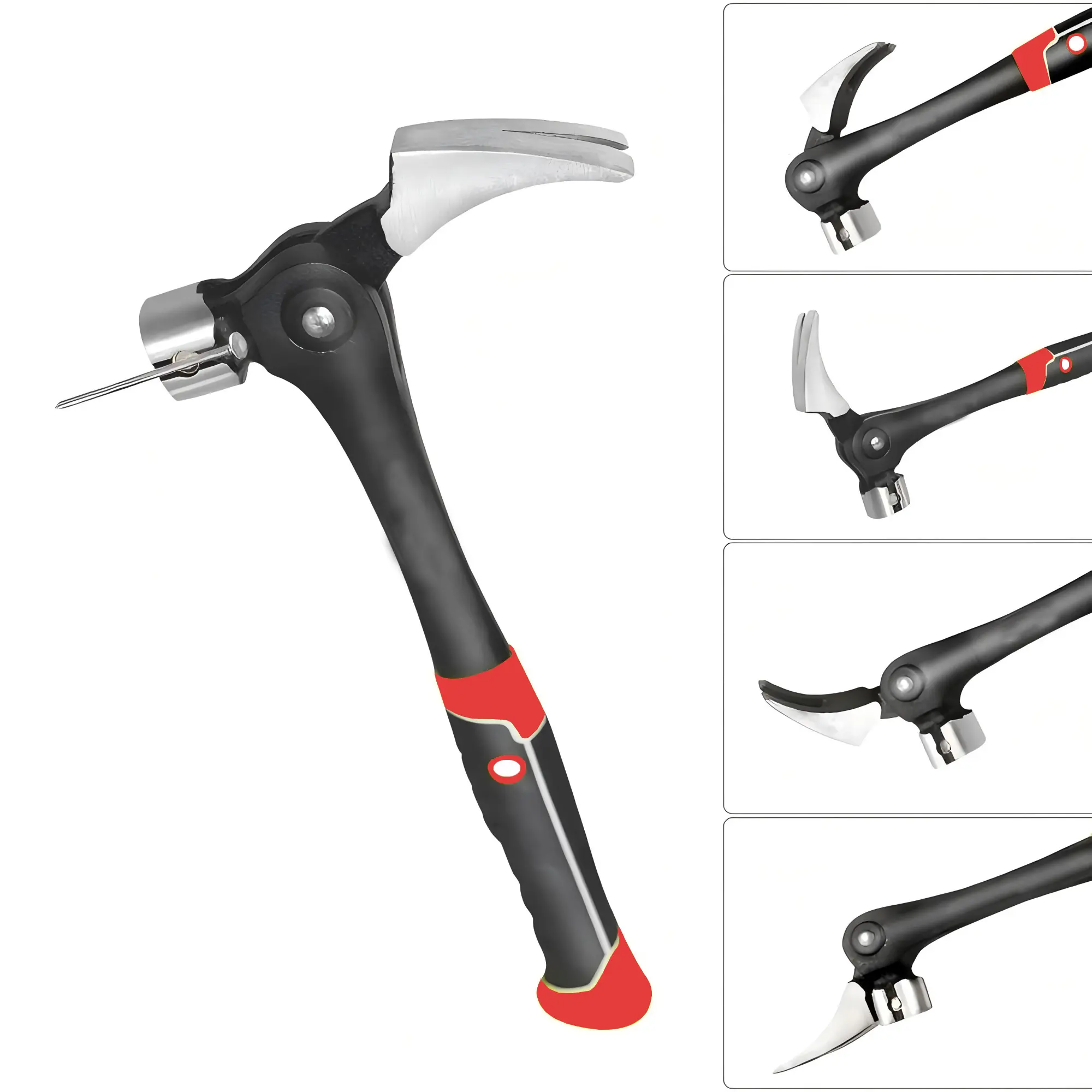 36oz Multifunctional Claw Hammer with Magnetic Nail Starter,Indexing Rip Claw,Upgrade forged Steel Head,Shock-Absorbing TPR Grip,Heavy Duty Framing & DIY Tool,Father's Day Gifts