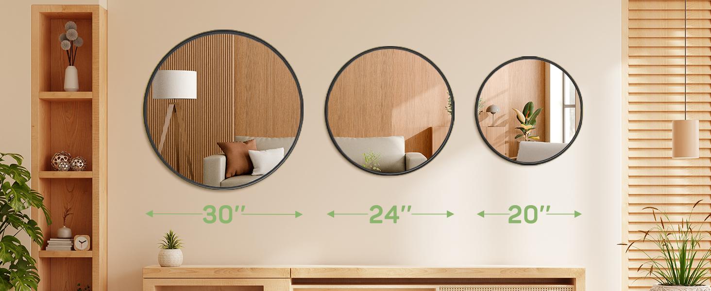Round Wall Mirror, Circle Bathroom Mirrors for Over Sink, Entryway, Living Room, Vanity Decor Round Wall Mirror, Circle Bathroom Mirrors for Over Sink, Entryway, Living Room, Vanity Decor