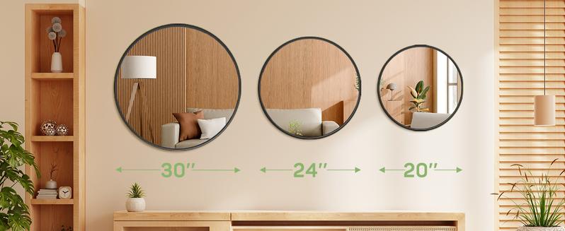 Round Wall Mirror,  Circle Bathroom Mirrors for Over Sink, Entryway, Living Room, Vanity Decor