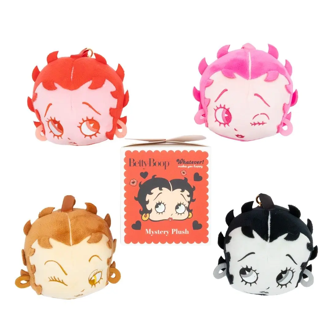 Betty Boop Mystery Box Bag Charm - Retro Plush Character Head, 4.5-in Collectible Clip-On Bag Accessories, Cute Add-Ons for Purses, Purse Charms, Bag Accessories Charms