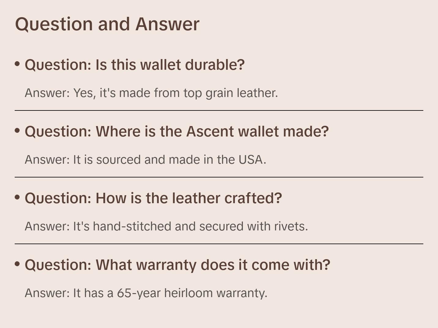 Ascent Wallet - Raw Tobacco Brown