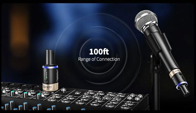 LEKATO MW-1 5.8Ghz PRO Wireless Microphone Transmitter Receiver Set,Plug-on XLR Microphone Wireless System Kit for Dynamic Mic,Audio Mixer,DSLR Camera,PA System,Music Player Guitar Bass Drum Singer Song Maker Voice Video Record Valentine's Day Gift LEKATO MW-1 5.8Ghz PRO Wireless Microphone Transmitter Receiver Set,Plug-on XLR Microphone Wireless System Kit for Dynamic Mic,Audio Mixer,DSLR Camera,PA System,Music Player Guitar Bass Drum Singer Song Maker Voice Video Record Valentine's Day Gift