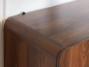 【Valentine's Day Gift】ONBRILL Modern 31.5" Curved Sideboard With Adjustable Shelf & 2 Curved Door Handle for Stylish Storage